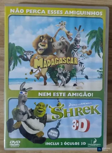 DVD Duplo Madagascar & Shrek 3D