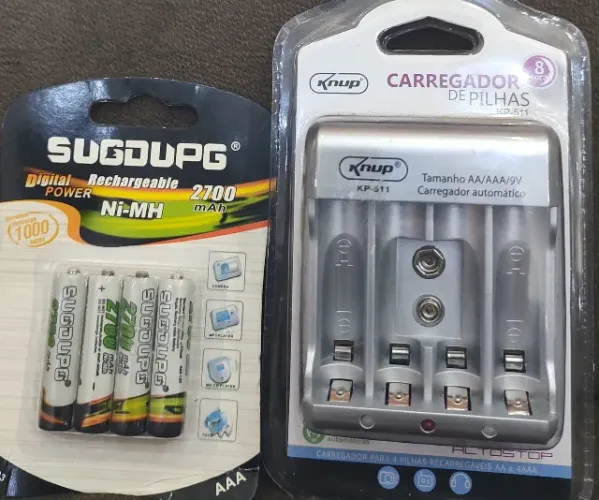 Kit recarregavel de pilha com carregador
