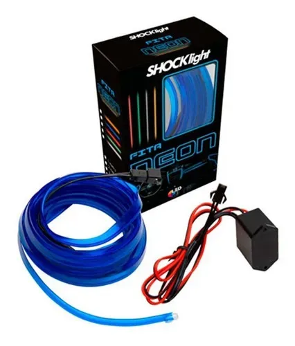 Fita Led Neon Automotivo Painel Interior 3 Metros Azul Carro