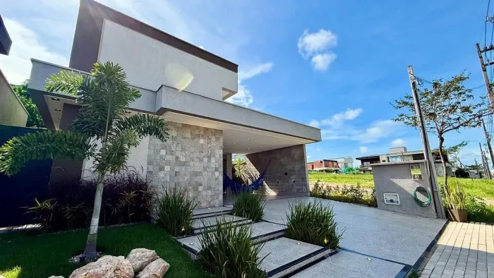 Casa plana projetada e mobiliada, no terras Alphaville Ceará 1, Eusébio, cidade alpha