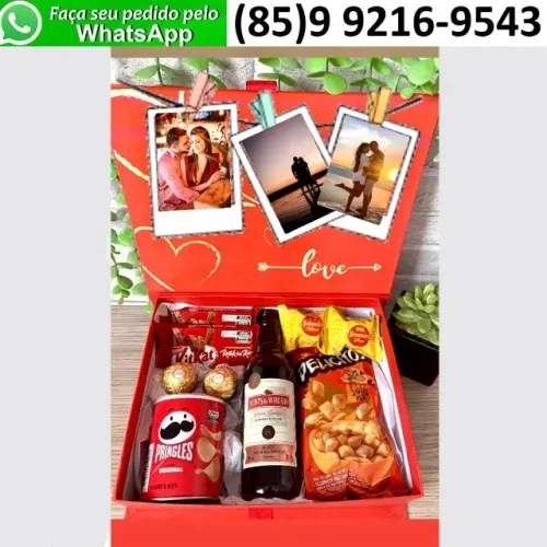 Kit Presente Namorados Esposa Namorada Caixa com Fotos do Casal Chocolates Ferrero Rocher