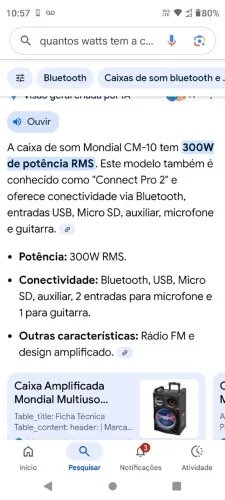 Caixa de som mondial cm 10