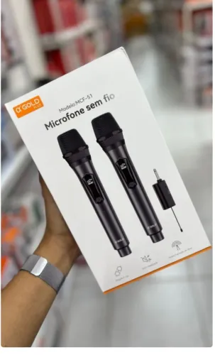 Kit 2 Microfones Sem Fio A'Gold MCF-51 Profissional Recarregável (MP)