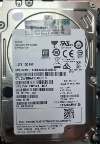 Hd hp 1.2tb sas 10k pn hp p01524-002 a partir