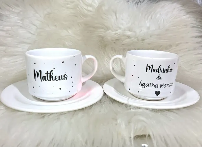 Xícara com pires personalizada