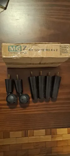 Kit pés para box solteiro 4x2 tabaco