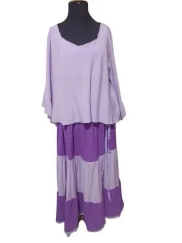Conjunto Novo Cigana Roxo e lilás com Detalhes em Renda