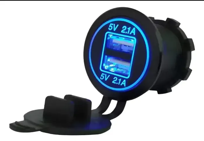 Tomada Conector USB Carregador Veicular 12v / 24v 4.2a Substitui o Acendedor 