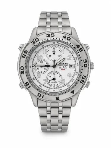 Relógio Panda Orient Chronograph 100M Cronógrafo Aço Branco