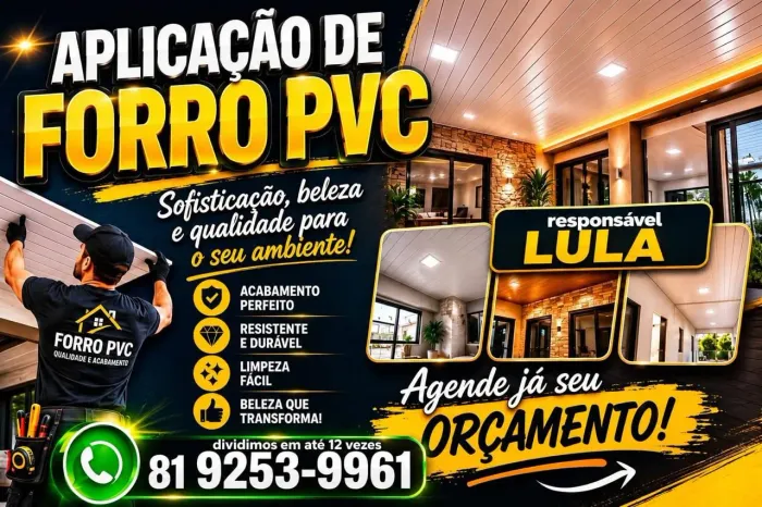 Instalação forro de PVC.