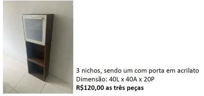 Conjunto com 3 nichos