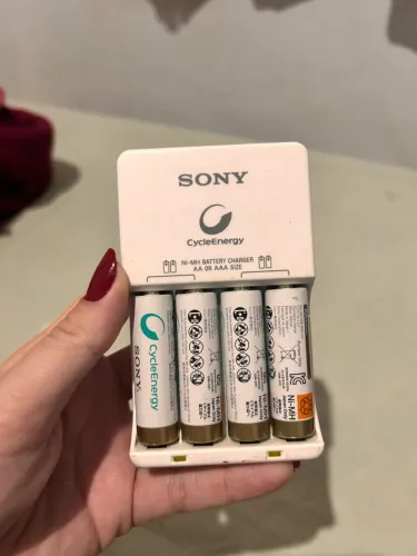 Carregador De Pilhas Sony Bcg 34 Hh 4 Gn Com 4 Pilhas Aa