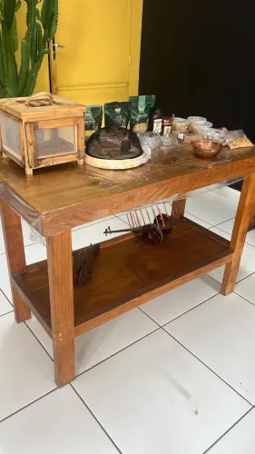MESA MADEIRA MACIÇA 120CMx0,55CM