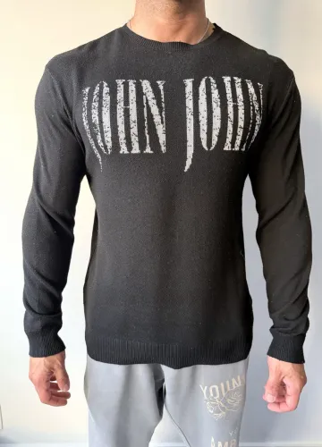 Suéter tricot John John preto, GG/XL