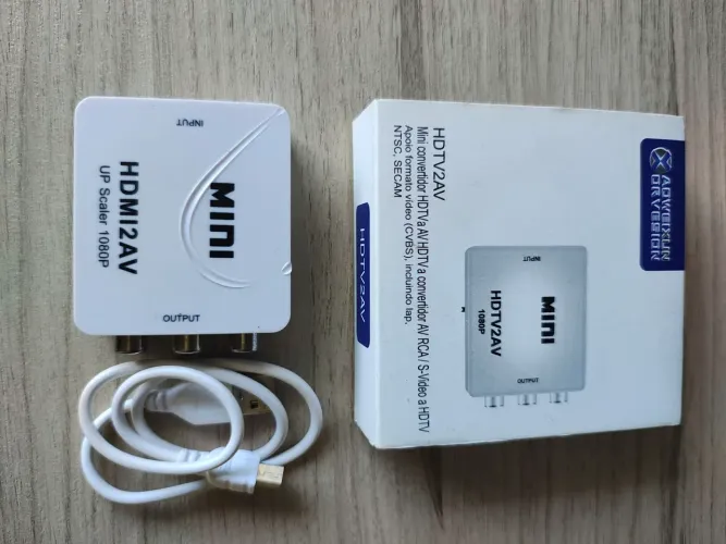 Conversor HDMI para AV (RCA) 1080P - Novo na Caixa - Conecte TV Antiga