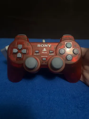 Controle PS1 Vermelho Original - Estado de novo