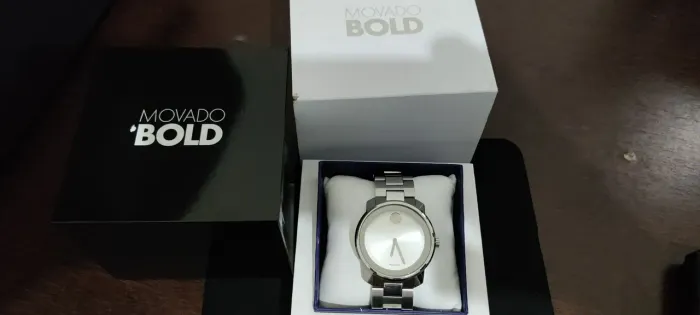 Relógio Movado BOLD 3600431 Suíço Prata caixa 42,5mm quartzo.