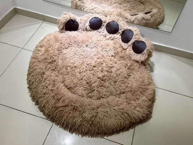 Caminha Pet Pelúcia Pata de Urso Grande Bege