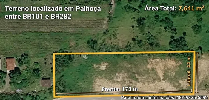 Terreno Industrial com 7641 metros quadrados, Ideal para Galpoes, Investidor - Palhoça - S