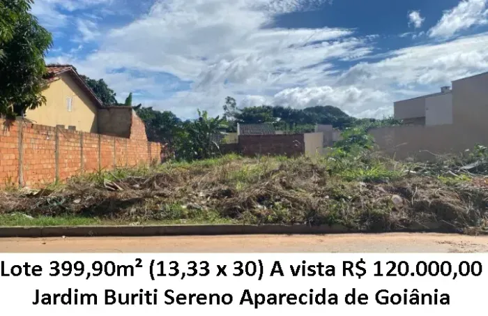 Leia a descrição: Lote 399,90m² Jardim Buriti Sereno