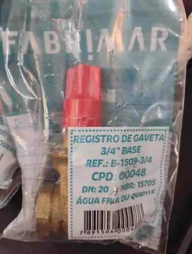Registro de gaveta da fabrimar 3/4 