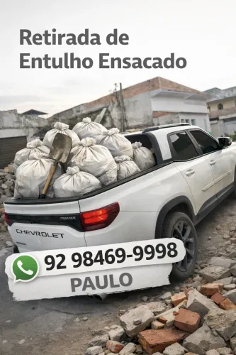 Retirada de entulho ensacado