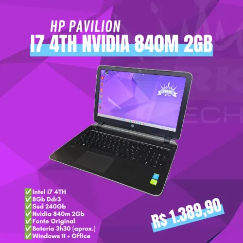 ?Notebook Hp, Intel i7 4Th, Ram 8Gb, GeForce 840m 2Gb?