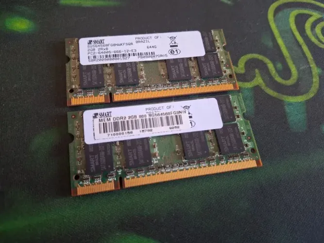 Memória DDR2 2x 2gb notebook