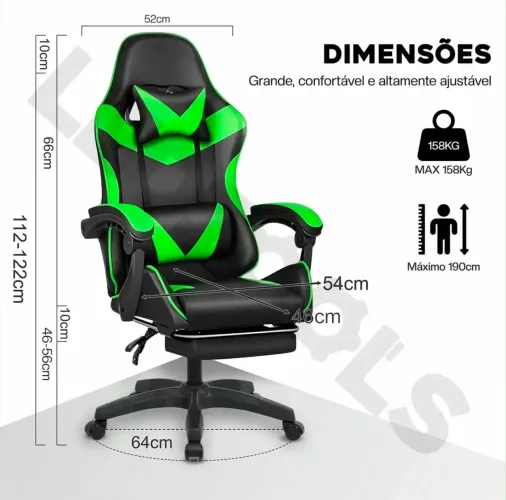Cadeira Gamer Ergonômica Reclinável com Apoio para os Pés - Nova ? Conforto e ergonomia