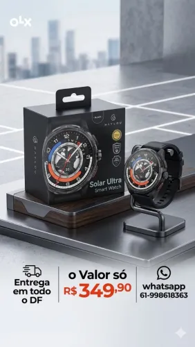 Smartwatch Haylou Solar Ultra - Tela AMOLED e Chamadas Bluetooth - Novo