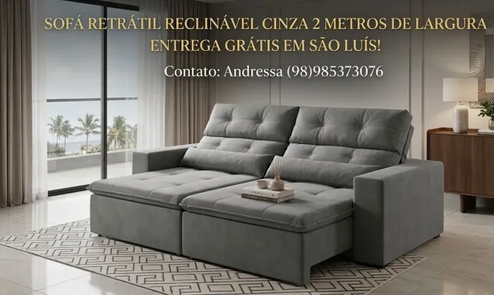 Sofá Retrátil Reclinável 2m com entrega grátis ?