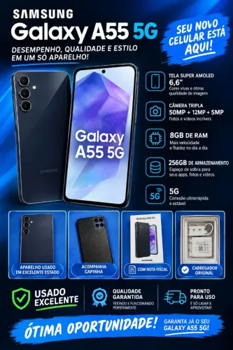 Celular Galaxy A55 5g 256GB e 8GB de ram