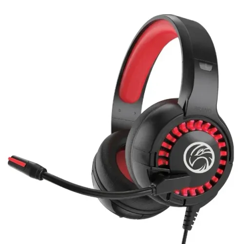 Headset Gamer K2 Brazil PC com Microfone e LED Vermelho