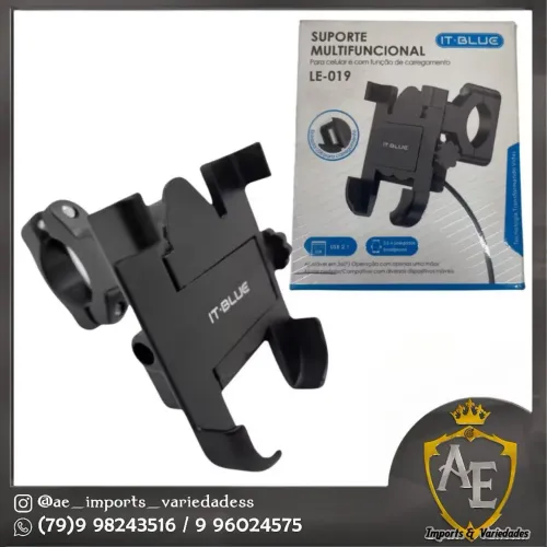 Suporte de celular com carregador para moto