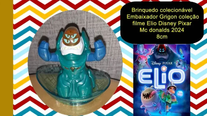 Brinquedo colecionável Embaixador Grigon coleção filme Elio Disney Pixar Mc donalds 2024