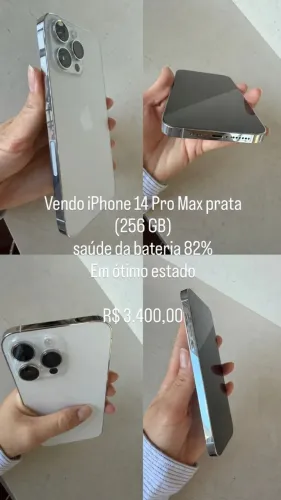 Iphone 14 Pro Max Prata (256 gb)