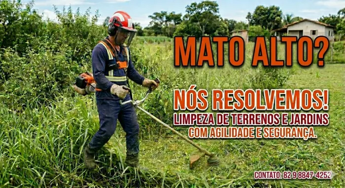 Corte e limpeza de matos e gramados 