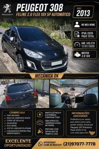 Peugeot 308 Feline 2.0 Flex 16V 5P Aut. 2013