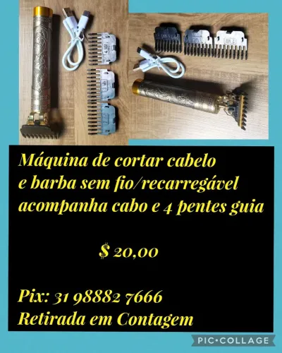 Máquina cortar cabelo/barba sem fio recarregável