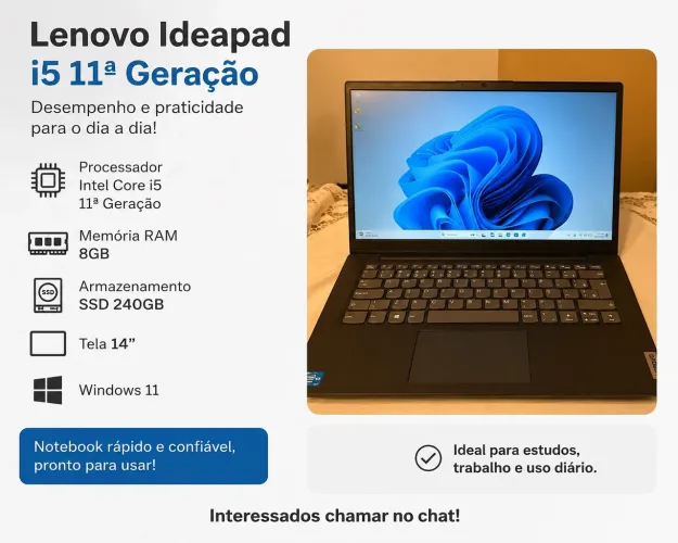 Notebook Lenovo Idealpad - i5 11ª Geração