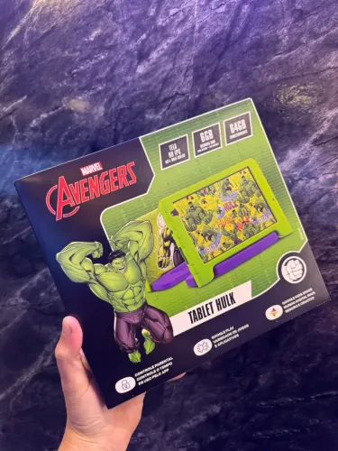 Tablet Infantil Hulk 8" Wi-Fi 6GB RAM 64GB Android 13 Octa-Core Câmeras 5MP e 2MP 