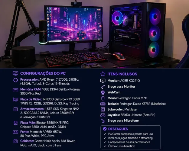 SETUP GAMER PRONTO PRA JOGAR
