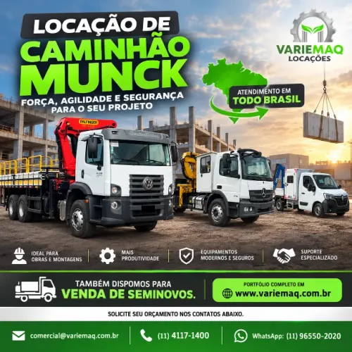 Locação de Caminhão Munck - Guindauto - Aluguel Mensal em Todo Brasil