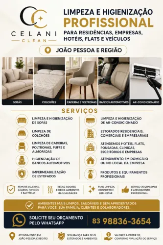 Limpeza de Sofá, Colchão, Cadeiras, Ar-Condicionado e Estofados em João Pessoa