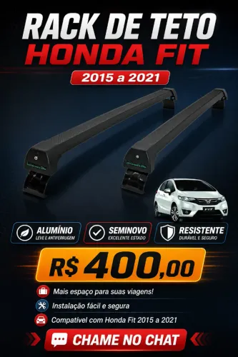 Rack de Teto Honda Fit 2015 a 2021 - Alumínio - Seminov