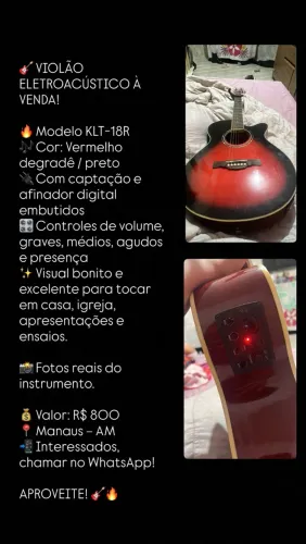 VIOLÃO ELETROACÚSTICO À VENDA!