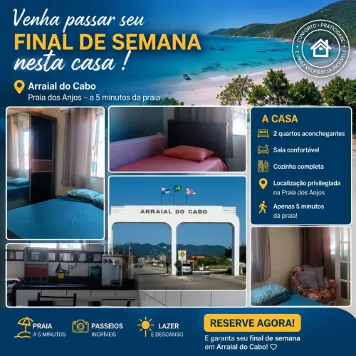 Casa confortável na praia dos anjos 