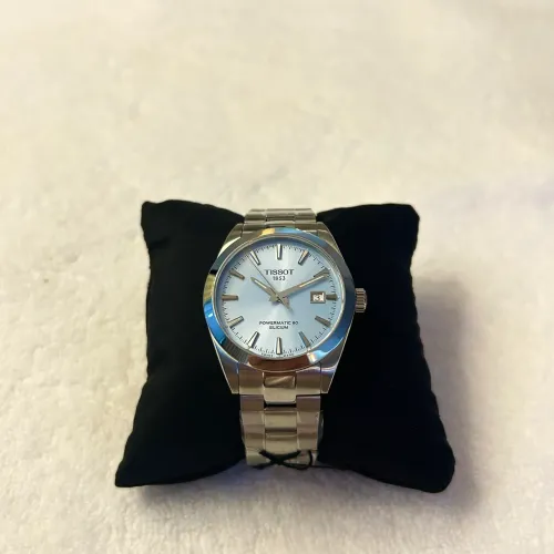 Relógio Tissot Gentleman Powermatic 80 Silicium Ice Blue T127.407.11.351.00