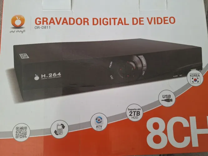 Gravador Digital de Vídeo Para Câmeras Analógico 8 Canais H.264 OR-D811
