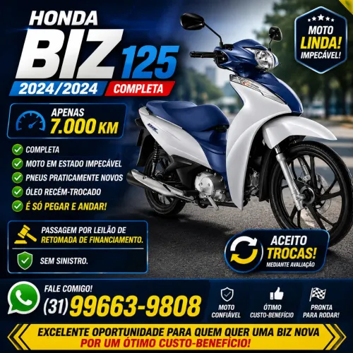 ? OPORTUNIDADE! HONDA BIZ 125 2024/2024 ?